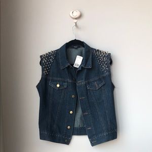 New Forever 21 Stud Denim Vest